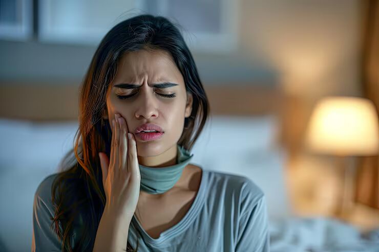 woman with severe tooth pain